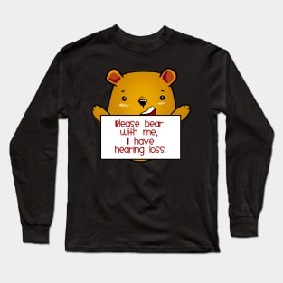 Yellow Bear with Hearing Loss Long Sleeve T-Shirt